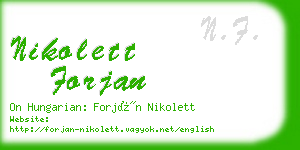 nikolett forjan business card